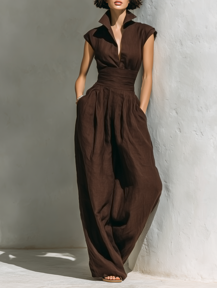 Anaïs - Combinaison Minimaliste En Mélange De Lin