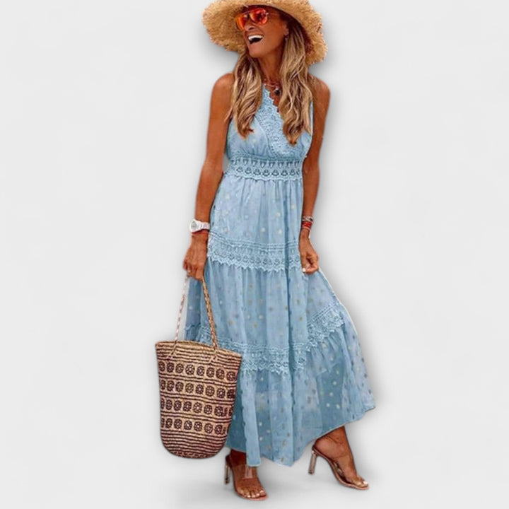 Lola - Robe Maxi avec Dentelle Boho