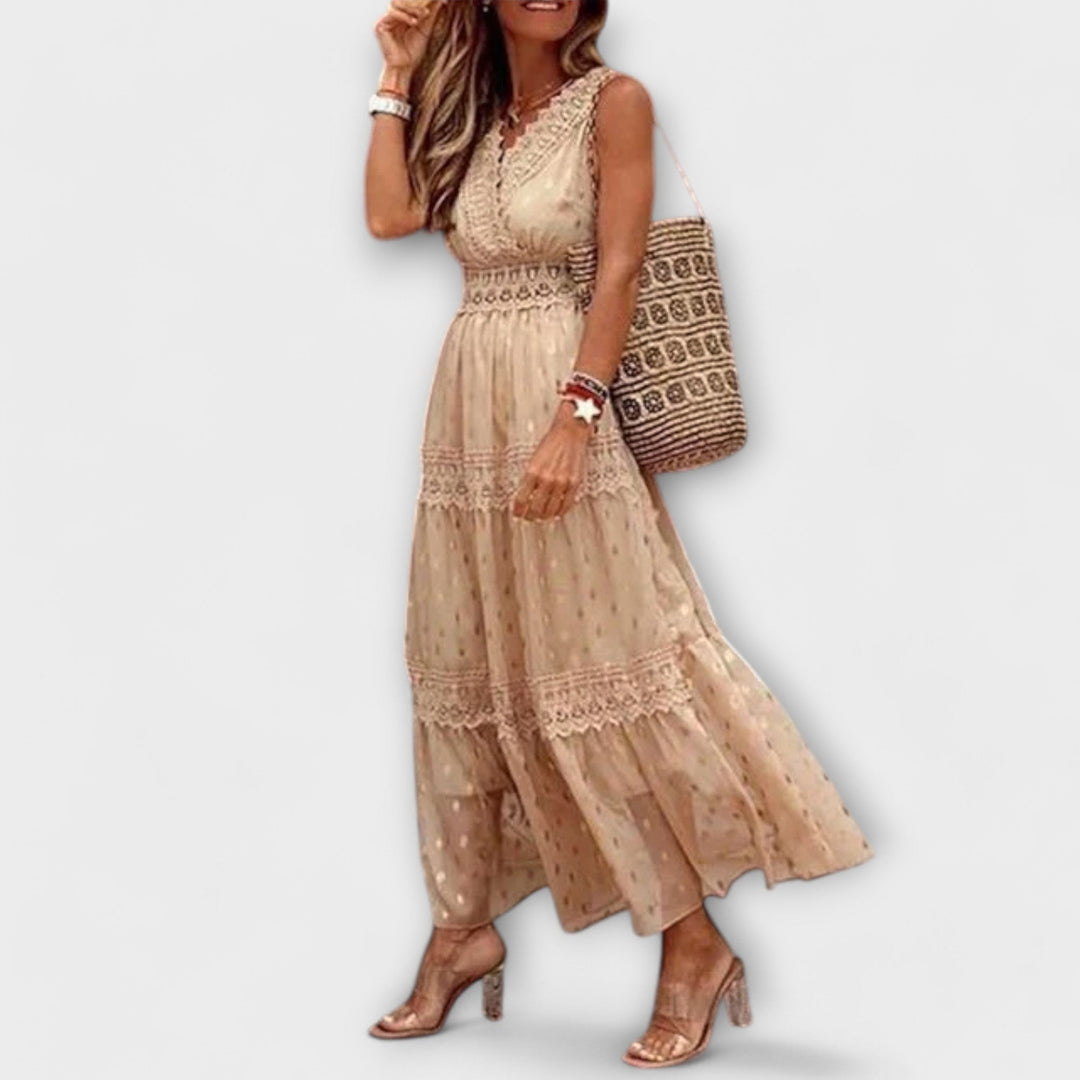 Lola - Robe Maxi avec Dentelle Boho