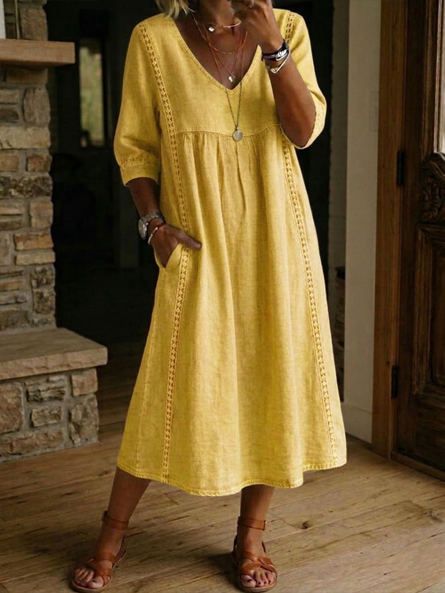 Alba | Robe maxi à imprimé floral artistique en coton premium