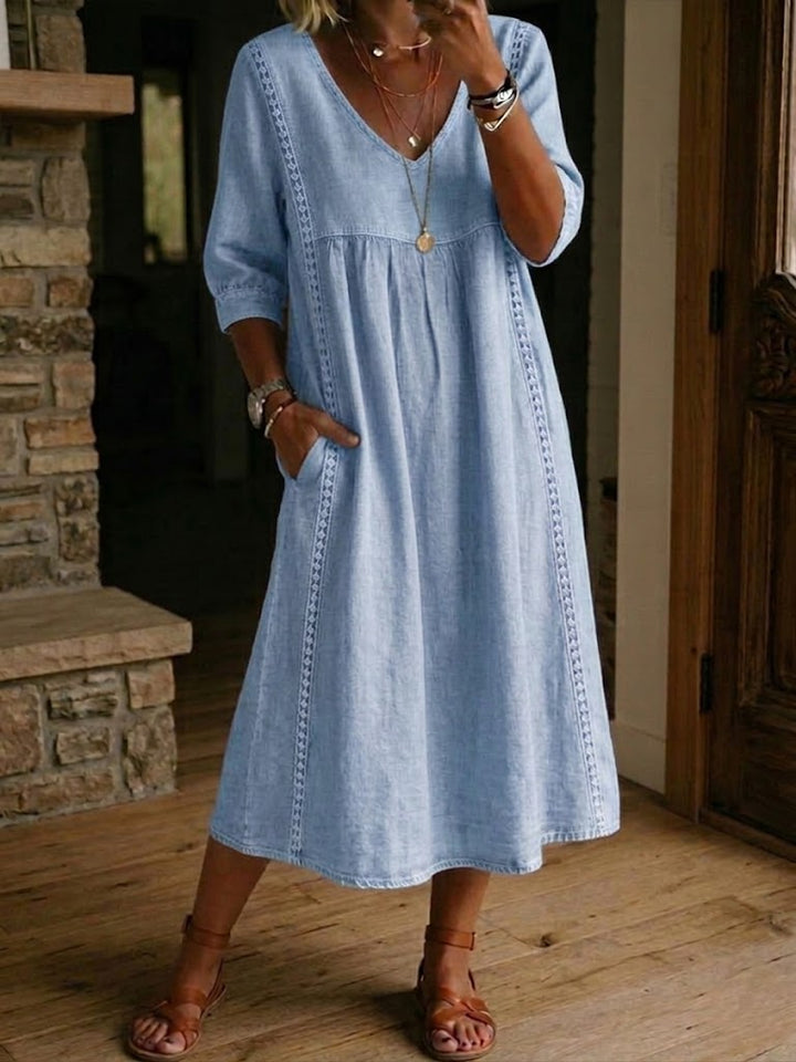Alba | Robe maxi à imprimé floral artistique en coton premium