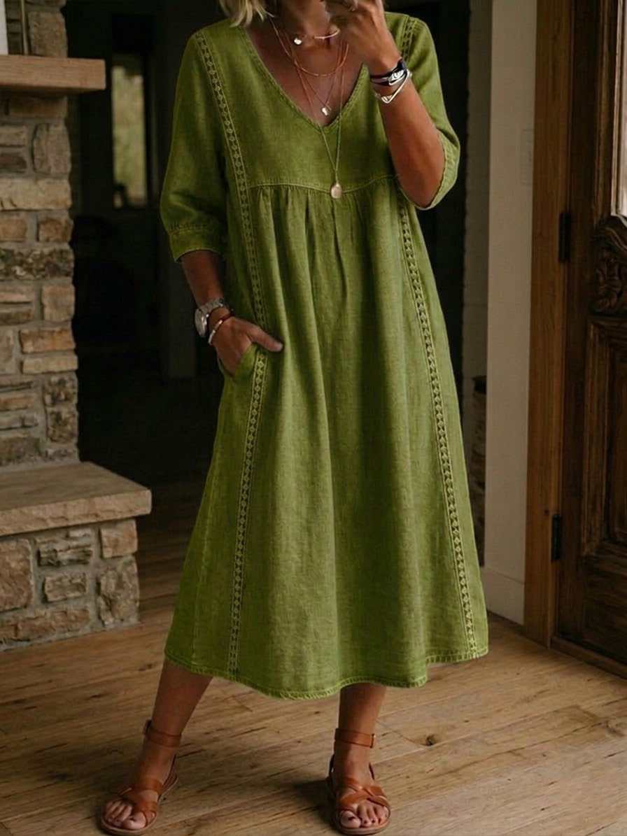 Alba | Robe maxi à imprimé floral artistique en coton premium