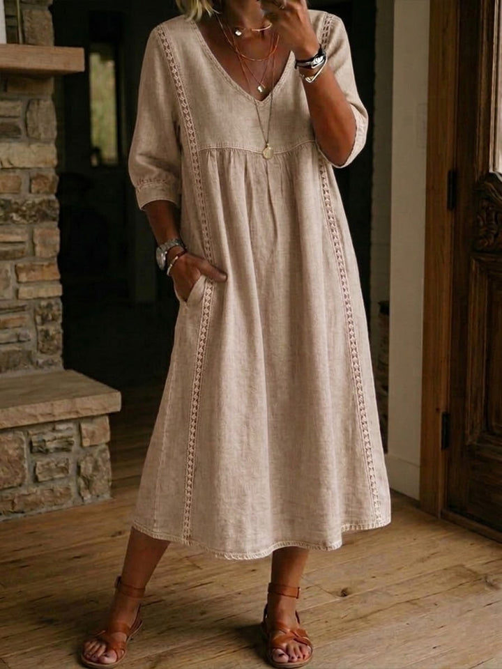 Alba | Robe maxi à imprimé floral artistique en coton premium