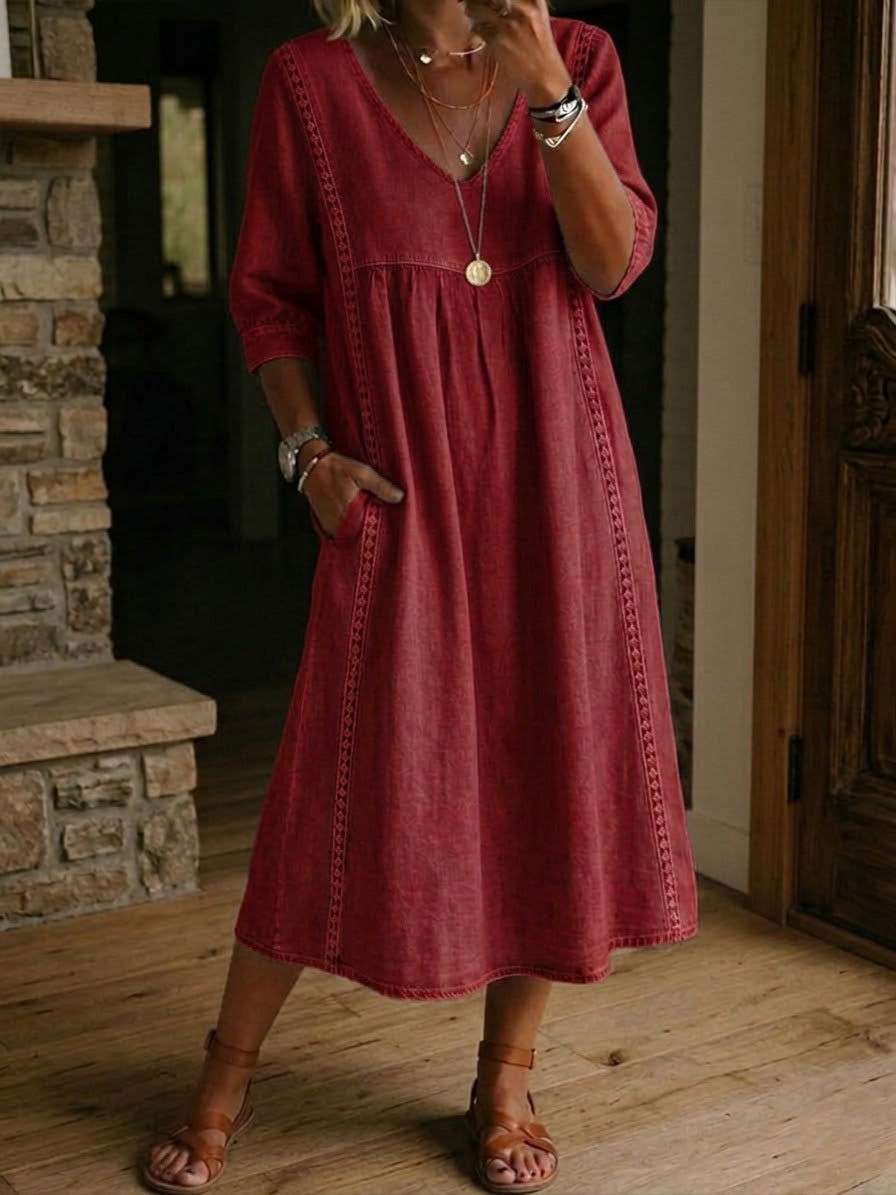 Alba | Robe maxi à imprimé floral artistique en coton premium