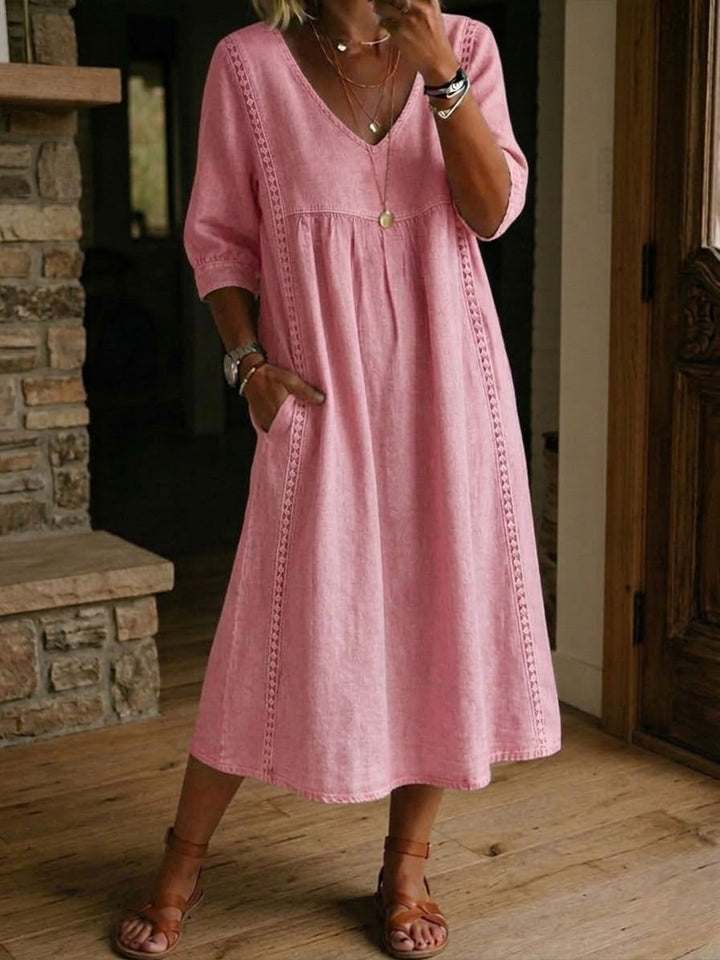 Alba | Robe maxi à imprimé floral artistique en coton premium