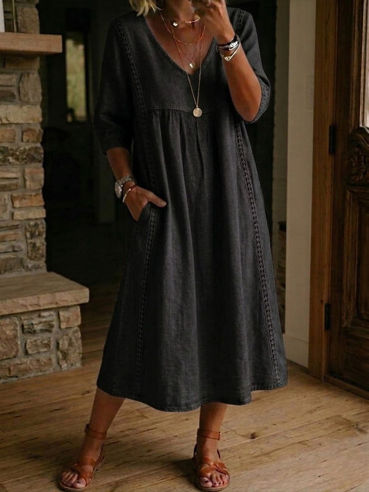 Alba | Robe maxi à imprimé floral artistique en coton premium
