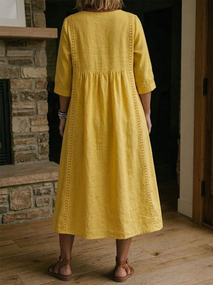 Alba | Robe maxi à imprimé floral artistique en coton premium
