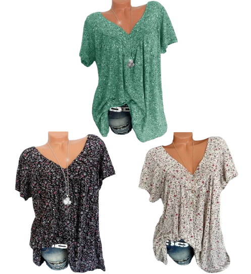 Moitié prix, seulement aujourd'hui 💥 Mode de printemps : manches courtes à imprimés