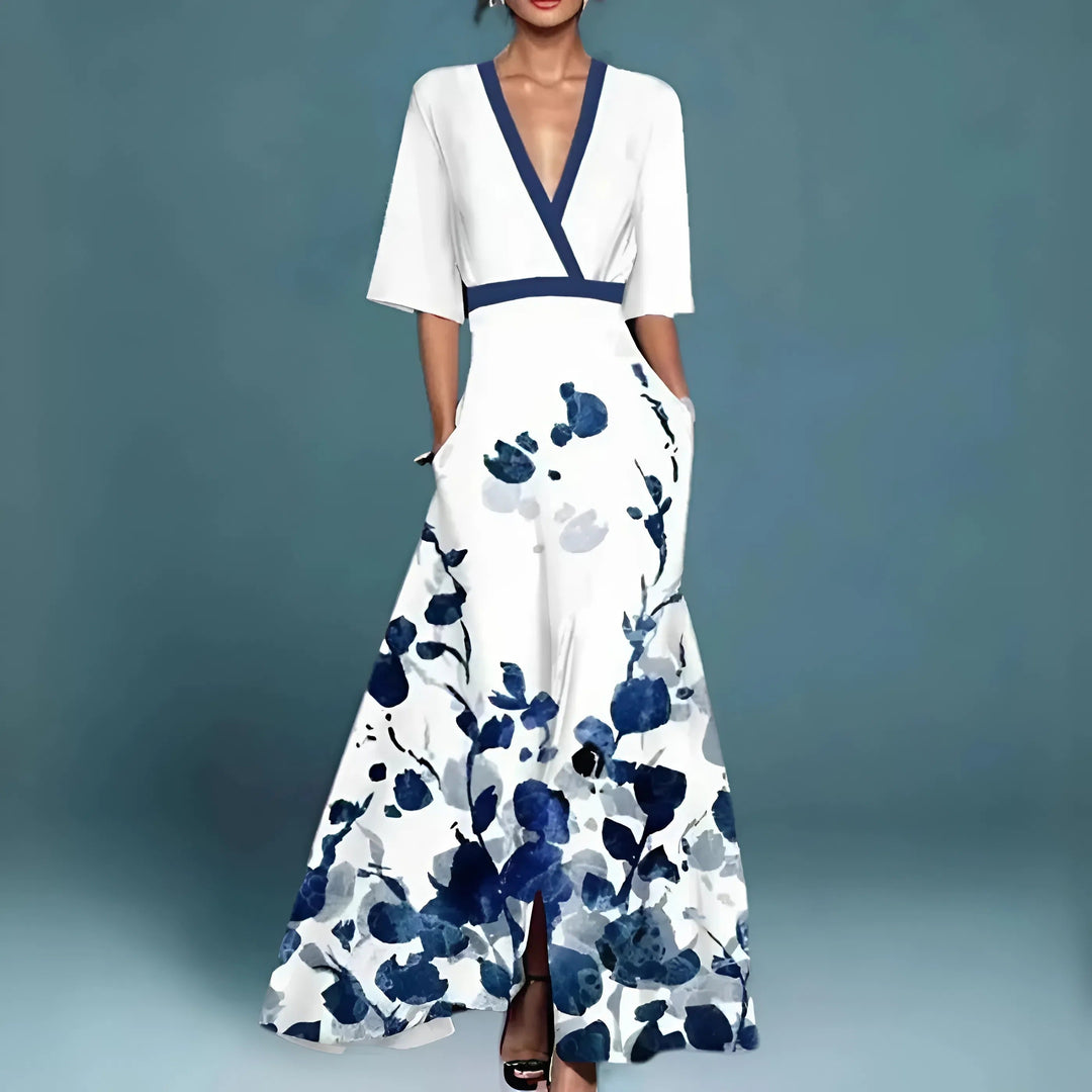 Valentina | Élégante robe longue à décolleté profond