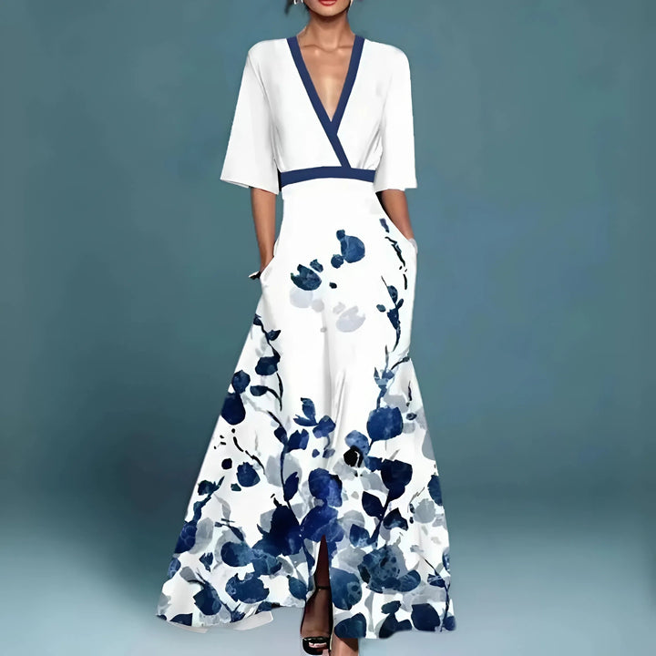 Valentina | Élégante robe longue à décolleté profond
