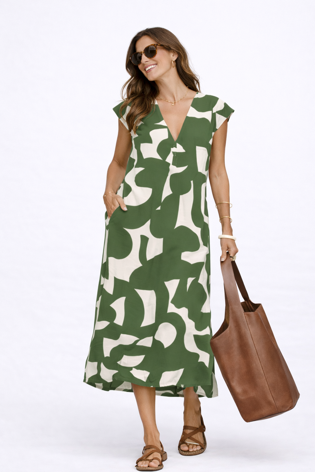Camelia | Robe midi fluide à imprimé vibrant