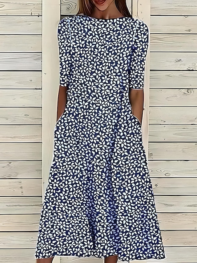 Marina | Robe midi fluide à imprimé floral